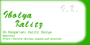 ibolya kalitz business card
